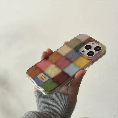 Funda Transparente con Cuadrados de Color