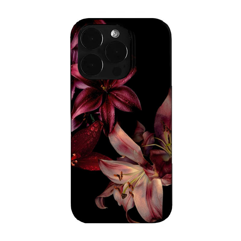 Funda de Celular con Flores de Lirio Rojas