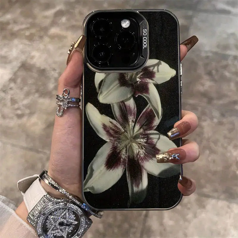 Funda de Celular de una Pintura de Olió de Flor del Lirio