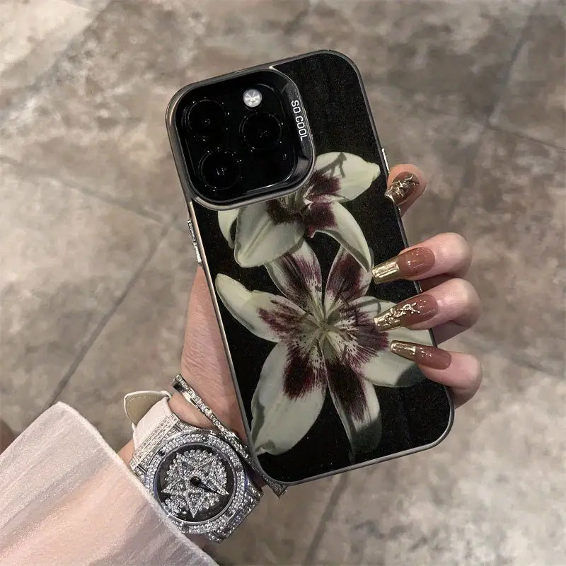 Funda de Celular de una Pintura de Olió de Flor del Lirio